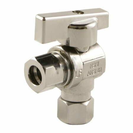 AMERICAN IMAGINATIONS 0.375 in. Unique Silver Ball Valve in Stainless Steel-Brass AI-37916